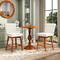Costway 27" Swivel Bar Stools Set of 2/4 with Rubber Wood Legs Upholstered Linen Bar Chairs Beige/Gray